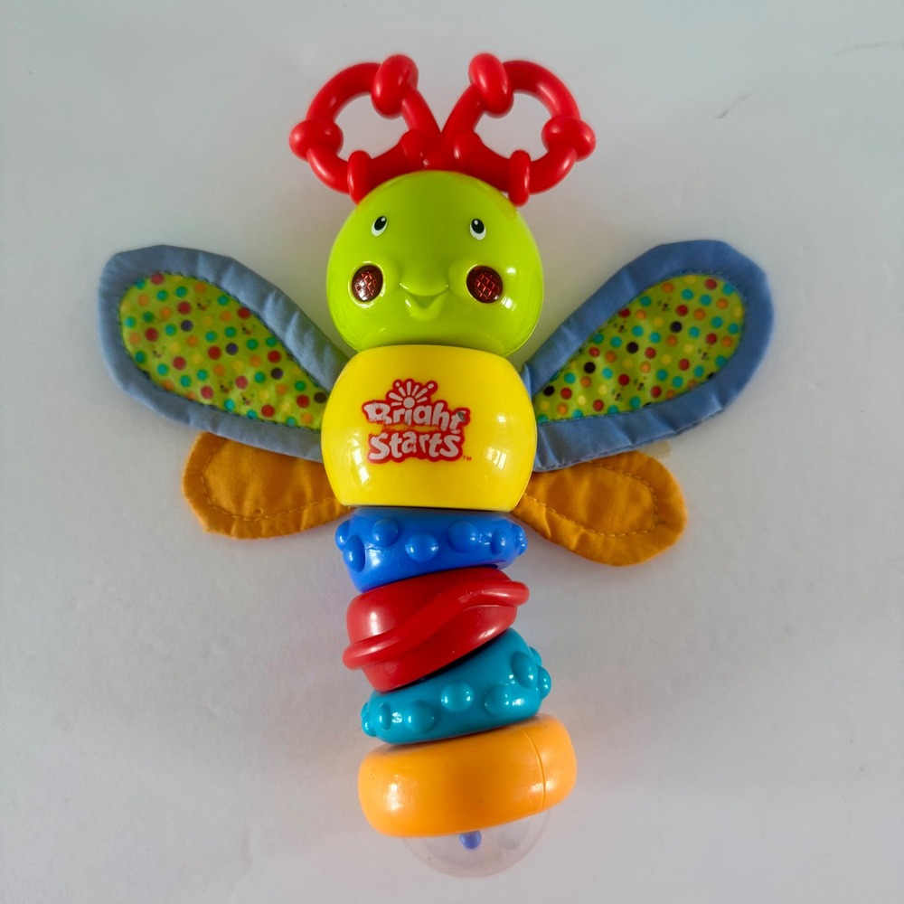 Bright Starts Twisty Bug Dragonfly Butterfly Light Up Music Baby Rattle WORKS - Picture 14 of 16